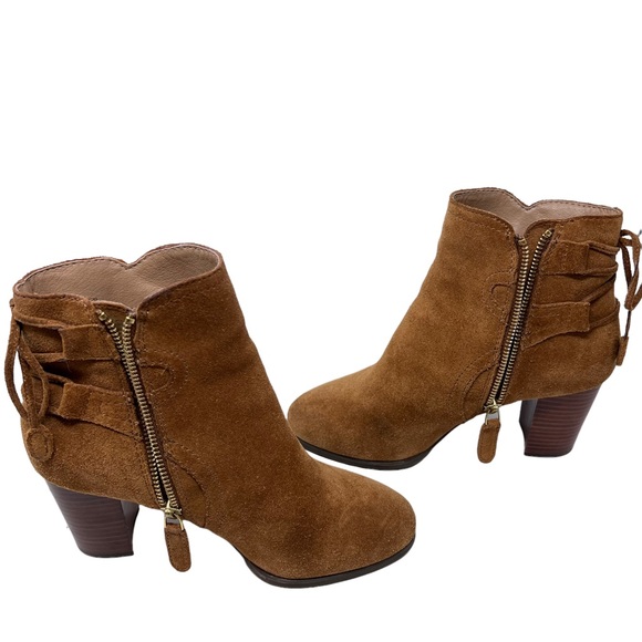 Vionic Ronnie Brown Suede Leather Block Heel Zip Up Comfort Ankle Boots Size 6.5 - Picture 12 of 13
